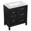 Bathroom Vanity With Ceramic Sink, Flip Out Drawer Design For Plumbing, Soft Close Drawers - Black - Image 20