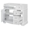 Bathroom Vanity Without Basin Sink, Frame Bathroom Storage Cabinet, Freestanding Vanity With 3 Drawers & Adjustable Shelf (Not Include Basin Sink) - White - Image 4