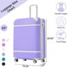 20" Luggage 1 Piece With Tsa Lock, Lightweight Suitcase Spinner Wheels, Carry On Vintage Luggage - Purple - Image 2
