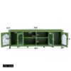 Stylish TV Cabinet, Entertainment CenterTV Stand, TVconsoletable, Media Console, Solidwood Frame, Changhong Glass Door, Metal Handle - Antique Green - Image 3
