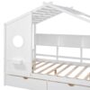 Full Size House Bed With 2 Drawers, Kids Bed With Storage Shelf - White - Image 12