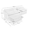 3 Seater Chenille Sofa With Movable Ottomans High Resilience Sponge Easy Installation Wood Base - Green - Image 2