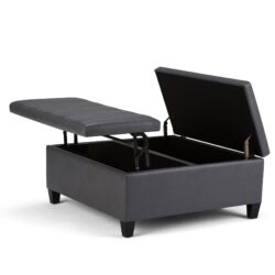 Ellis - Coffee Table Storage Ottoman - Stone Gray