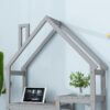 House-Shaped Wooden Writing Desk, Kids Study Table, Bookshelf & Toy Storage - Gray - Image 5