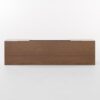 Modern TV Stand With Storage, Tempered Glass Shelf - Walnut - Image 10