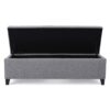 Contemporary Storage Ottoman Bench With Polyester Upholstery - Gray - Image 9