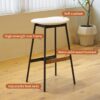 Modern Bar Stools Comfortable & Stylish Counter Height And Bar Height Bar Stools, Soft Upholstered, Backless For Kitchen, Dining Room Bar Chairs (Set of 2) - White - Image 5