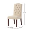 Harriet - Tufted Dining Chair Set Modern Farmhouse Style - Ivory Linen - Image 3