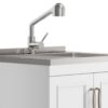 Laundry Cabinet With Faucet And Stainless Steel Sink - White - Image 5