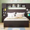 Queen Size Bed With All In One Cabinet, Shelf And Sockets, Twin Long Trundle - Espresso - Image 13