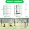 Dog Playpen Foldable 24 Panels Dog Pe Height Pet Enclosure Dog Fence Outdoor With Lockable Door For Large / Medium / Small Dogs, Puppy Playpen, RV, Camping Pet Fence - Black - Image 2