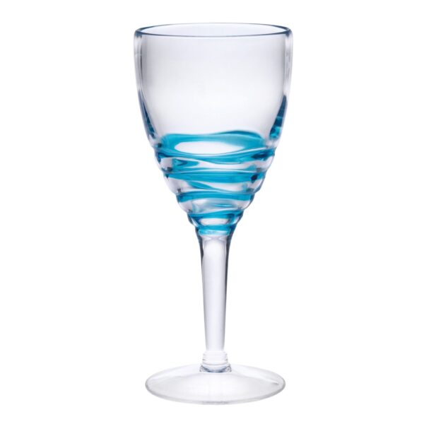 Swirl Plastic Wine Glasses (Set of 4), Bpa Free Acrylic, Unbreakable, 12Oz - Blue