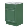 20" Bathroom Vanity With Sink, Freestanding Cabinet With Door Shelf And Adjustable Shelf, And Ceramic Construction - Green - Image 17