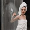 Semi-Frameless Pivot Shower Door In Chrome With Clear Glass - Chrome - Image 7