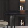 70.87" Modern Artificial Stone Curved Metal Leg Dining Table, Can Accommodate 6-8 People - Black - Image 6