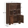 Farmhouse Style Monita Wine Cabinet With Storage Space - Walnut - Image 6