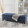 Glouster - Contemporary Storage Ottoman With Button Tufted Design - Navy Blue - Image 2