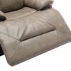 3 Seater Home Theater Recliner Manual Recliner Chair With A Led Light Strip Two Built-In Cup Holders For Living Room - Gray - Image 17