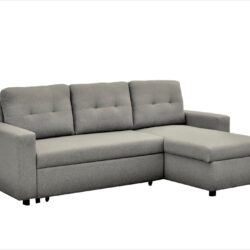 Convertible L Shaped Sectional Sleeper Sofa Bed, Saving Pull Out Couch - Gray