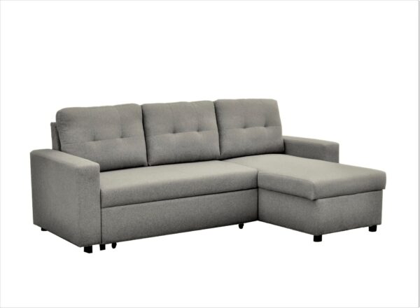 Convertible L Shaped Sectional Sleeper Sofa Bed, Saving Pull Out Couch - Gray