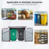 Garbage Bin Shed Stores 2 Trash Cans, Outdoor Bin Shed For Garbage Storage, Stainless Galvanized Steel, Bin Shed For Garden Yard Lawn - Gray - Image 10