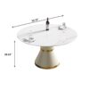 53.15" Modern Artificial Stone Round Carbon Steel Base Dining Table, Can Accommodate 6 People - White - Image 9
