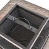 Outdoor Wood Bruning Magnesium Oxide Fire Pit With Lid - Natural Gray - Image 11