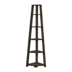 Bookshelf, Bookcase, Etagere, Corner, 5 Tier, For Office, Contemporary & Modern - Oak