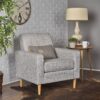 Nebulize - Upholstered Fabric Club Chair With Button Tufted And Square-Off Arm And Back - Light Gray - Image 2