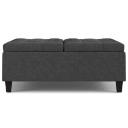 Harrison - Multifunctional Large Square Coffee Table Storage Ottoman - Gray
