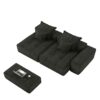 Modern Oversized Modular Sectional Sofa With 2 Chaise Lounge And 2 Armrest, Sparkling Chenille Fabric Soft Cushion Sofa With 4 Pillows, 4 Pieces Diy Combination Tufted Sofa, No Assembly Required - Black - Image 19