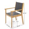Cordoba - Dining Chair Set With Acacia Wood Frame And Textilen Upholstery (Set of 2) - Teak - Image 3