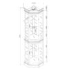 Corner Curio Cabinet With Lights, Adjustable Tempered Glass Shelves, Display Cabinet (E26 Light Bulb Not Included) - Mirrored / Walnut - Image 3