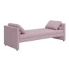 Modern Upholstered Chaise Lounger Daybed With Pillows Small Single Daybed, No Mattress Needed, Perfect For Living Rooms & Home Office, Linen Fabric - Pink - Image 6