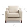 Bella-Top Grain Leather Chair - Beige / White - Image 7