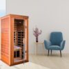 1 Person Far Infrared Standard Indoor Sauna Room - Red Cedar - Image 3
