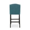 Vienna - Contemporary Fabric Tufted Wingback Counter Stools, (Set of 2) - Teal / Dark Brown - Image 10