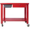 Transmission Teardown Work Station 1 / 2 Ton Capacity Sloping Drain Table Locking Drawer Removable Drain Basin Full-Width Lower Shelf Four 4" Caster Wheels - Red - Image 8