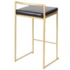 Fuji - Contemporary Counter Stool (Set of 3) - Black / Gold - Image 4