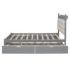 Queen Size Storage Platform Bed, With 2 Big Drawers, Twin Long Size Trundle, One Set Of Sockets & USB Ports - Gray - Image 2