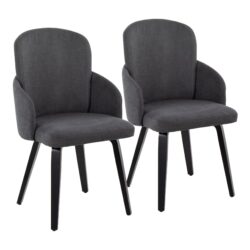 Dahlia - Contemporary Dining Chair (Set of 2) - Gray / Black