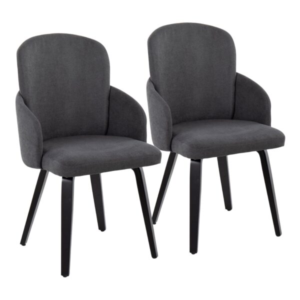 Dahlia - Contemporary Dining Chair (Set of 2) - Gray / Black