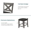 5 Pieces Counter Height Rustic Farmhouse Dining Room Wooden Bar Table Set With 2 Stools And 2 Chairs - Gray - Image 6