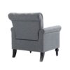 29.92" Mid-Century Modern Accent Chair, Linen Armchair With Tufted Back / Wood Legs, Upholstered Lounge Arm Chair Single Sofa For Living Room Bedroom - Gray - Image 8