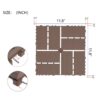 Plastic Interlocking Deck Tiles 44 Pack Patio Deck Tiles Waterproof Outdoor Use - Brown - Image 3