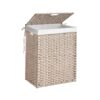 Laundry Hamper With Lid PE Rattan Powder Coating Frame Clothes Hampers With 2 Removable Bags, 100L - Gray - Image 45