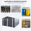 Outdoor Storage Shed Metal Garage Shed For Car, Bike, Lawnmower Backyard Tool House Building 2 Doors And 4 Vents - Black - Image 7