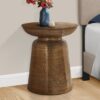Drum Accent Side Table, Durable Construction - Copper - Image 7