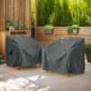 Shield - Outdoor Patio Club Chair Cover - Dark Gray - Image 3