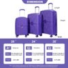 Expandable Hardshell Suitcase Double Spinner Wheels Pp Luggage Sets Lightweight Durable Suitcase With Tsa Lock, 3 Piece Set (20/24/28) - Purple - Image 4